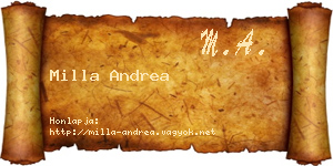 Milla Andrea névjegykártya