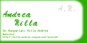 andrea milla business card